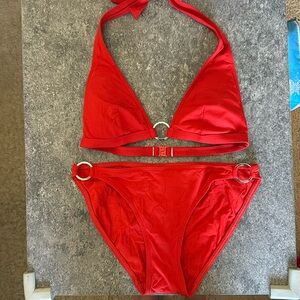 Calvin Klein Metal Ring Halter bikini size small